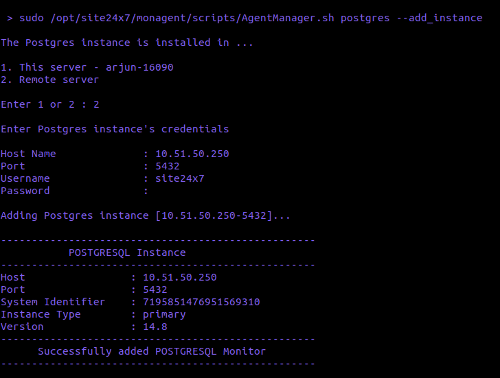 Adding Instance