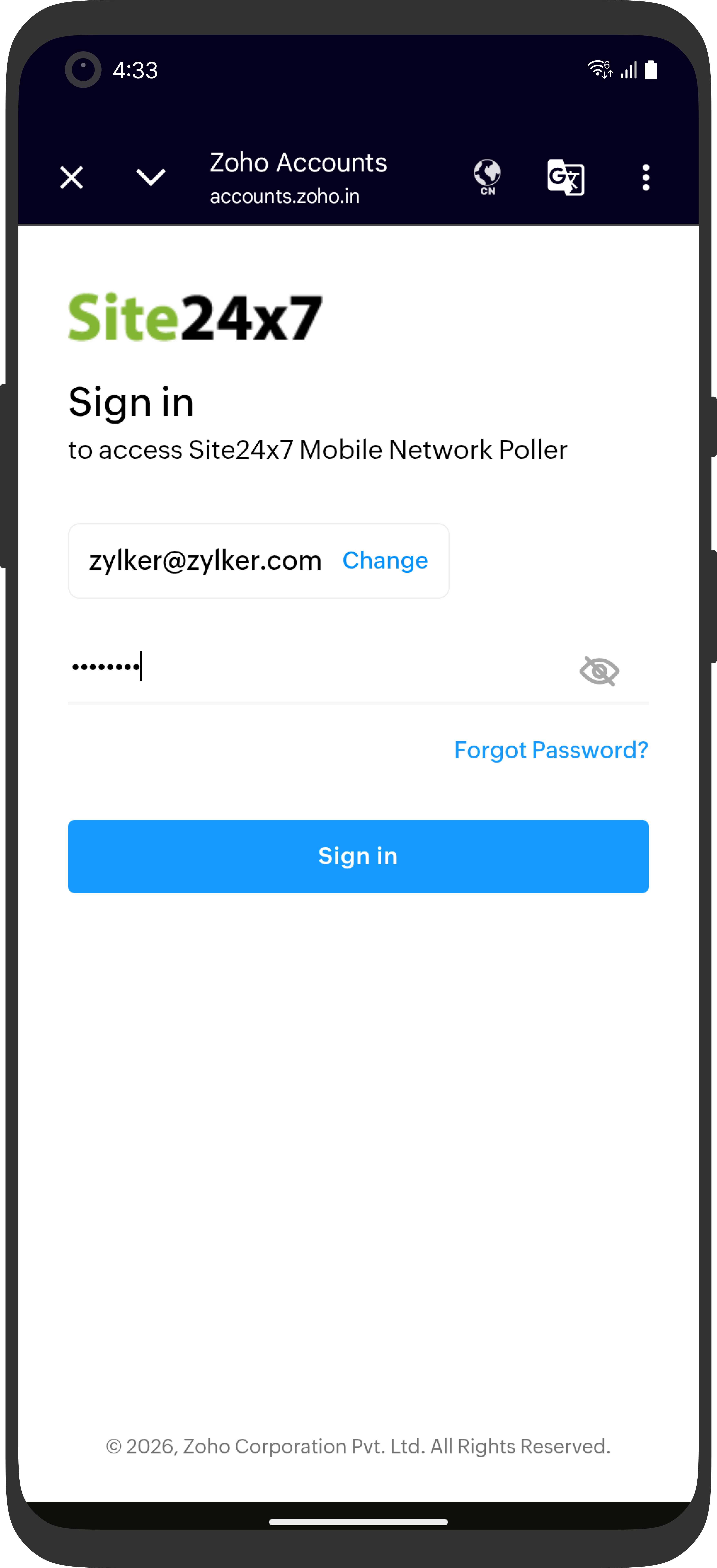 Mobile Network Poller Sign In