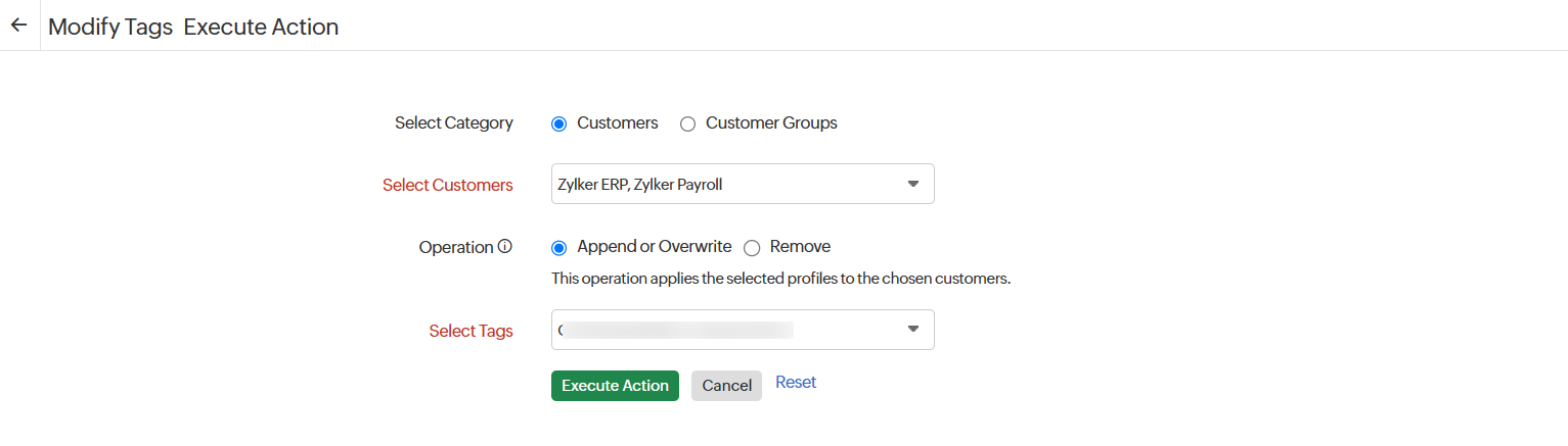 Modify Tags Modify Tags
