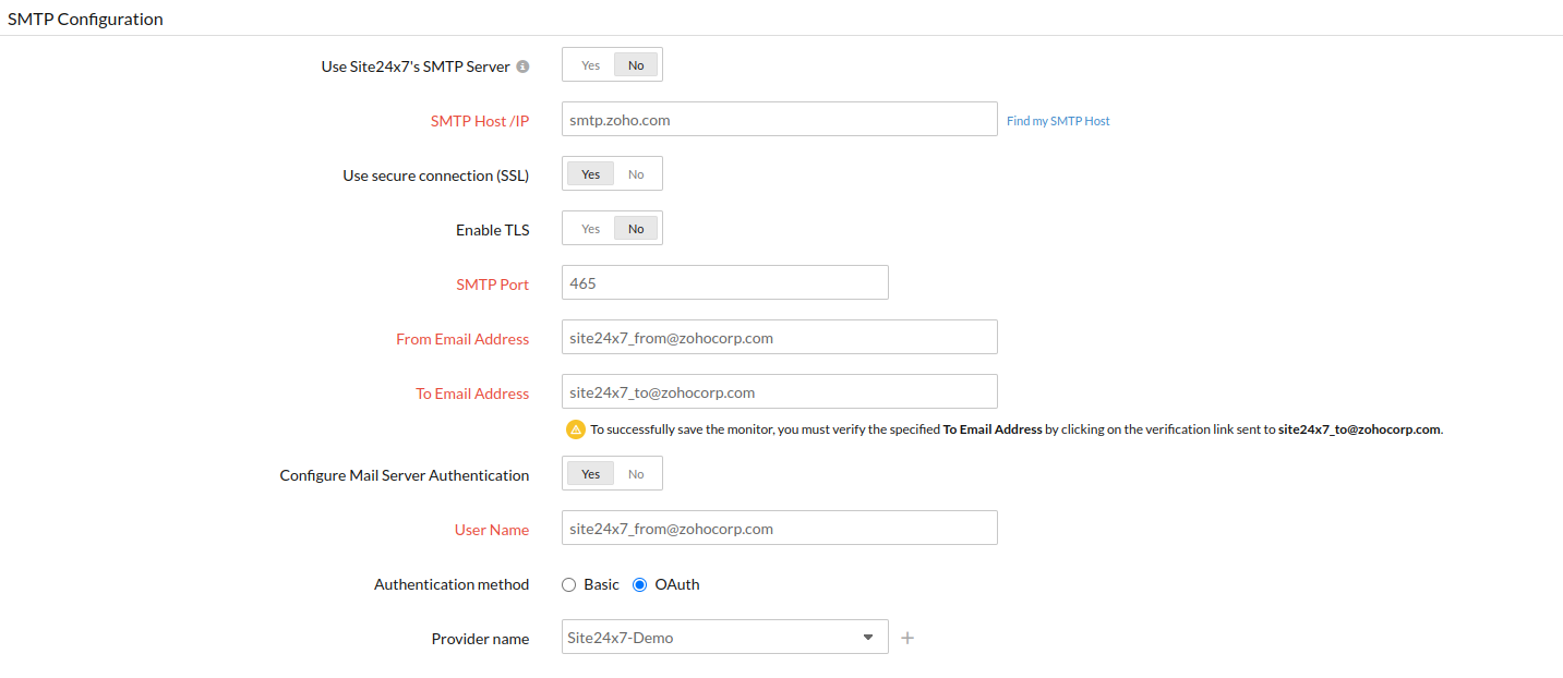 All about SMTP configuration